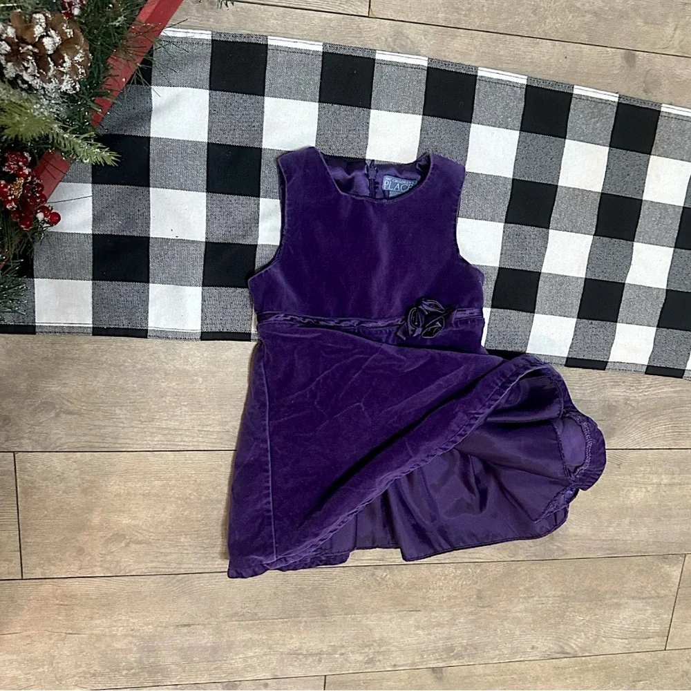 Vintage 90s Toddler Girl Purple Velvet Dress Children’s Place 3T Formal Holiday